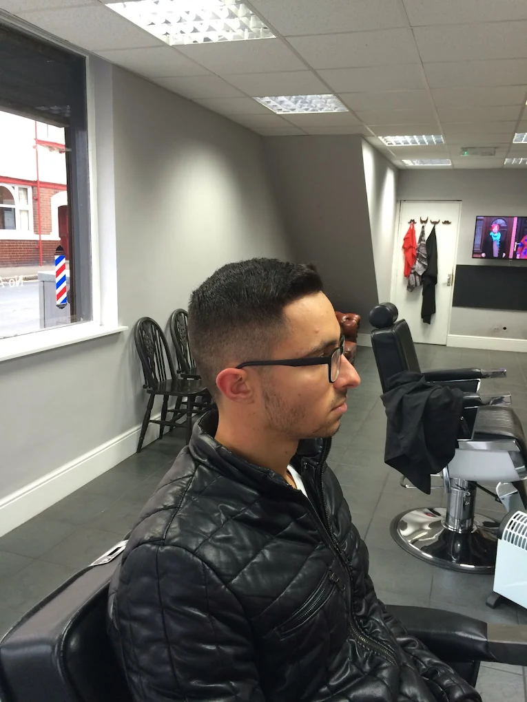 Recent finished cut in the barber chair