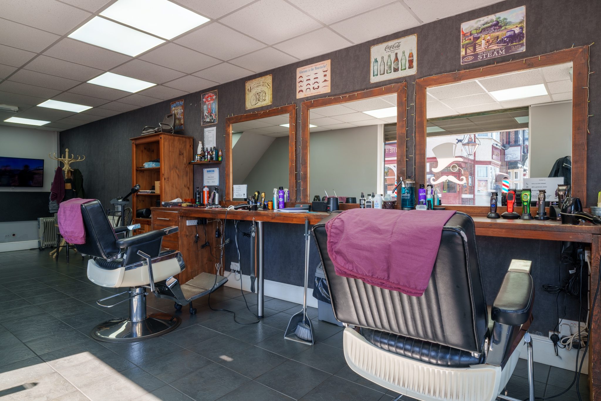 Two barber chairs inside The Gentlemen's Barber Coventry